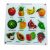 Wooden Fruits With Inside Picture Matching Knobs Puzzle Tray for Age 2+