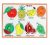 Pine Wood Colorful Learning & Educational Fruits Puzzle Board Tray With Knobs and Picture – Perfect pegged Puzzles for Kids